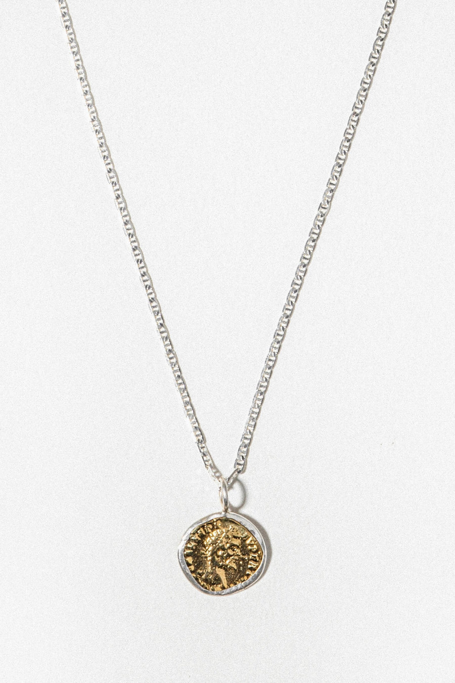 Donna Italiana Jewelry Caesar Coin Necklace: Gold/Silver