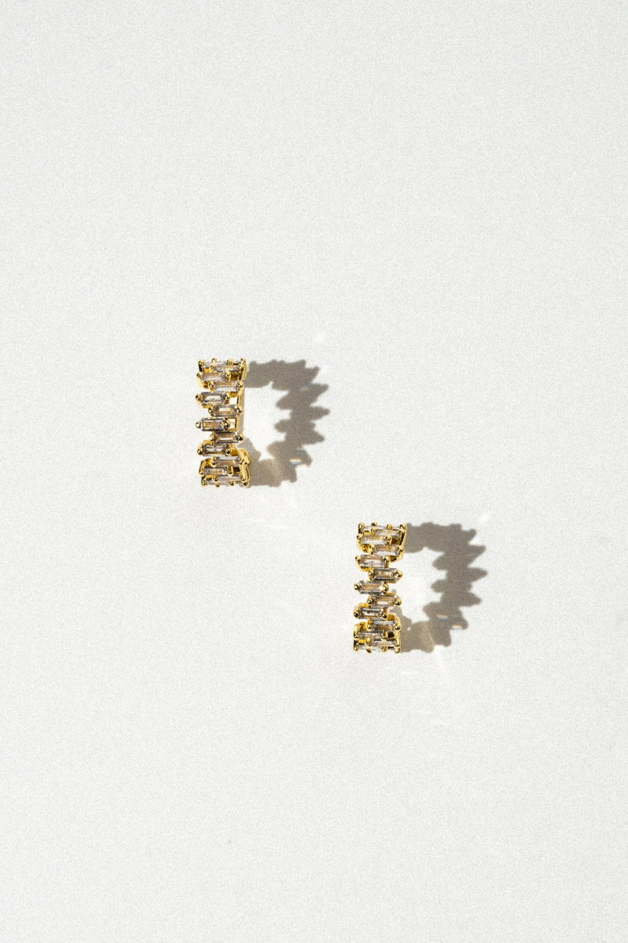 DLUXCA Jewelry Gold Carina CZ Earrings