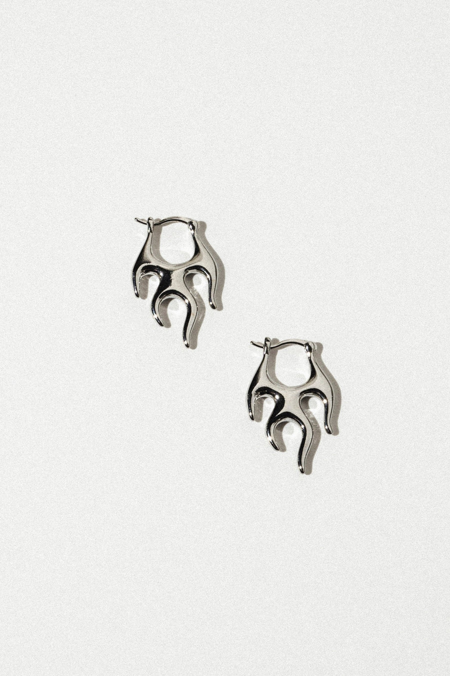 DLUXCA Jewelry Silver Twin Flame Earrings