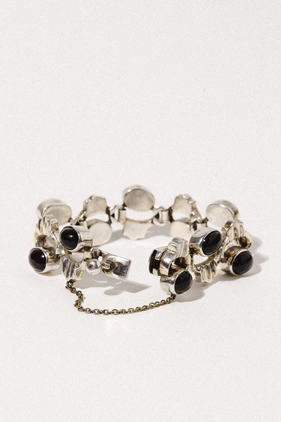 Swap Meet Jewelry Silver Vintage Onyx Oasis Bracelet